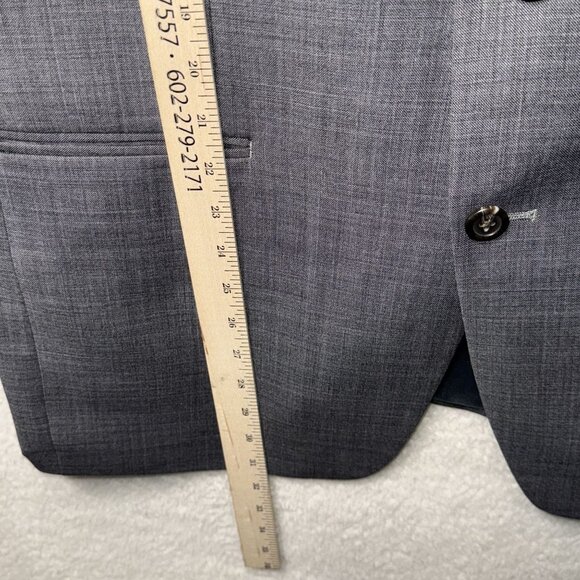 Chaps Mens Gray 2-Button Blazer Jacket Sports Coat 44R Wool Blend Classic Fit - Picture 7 of 10